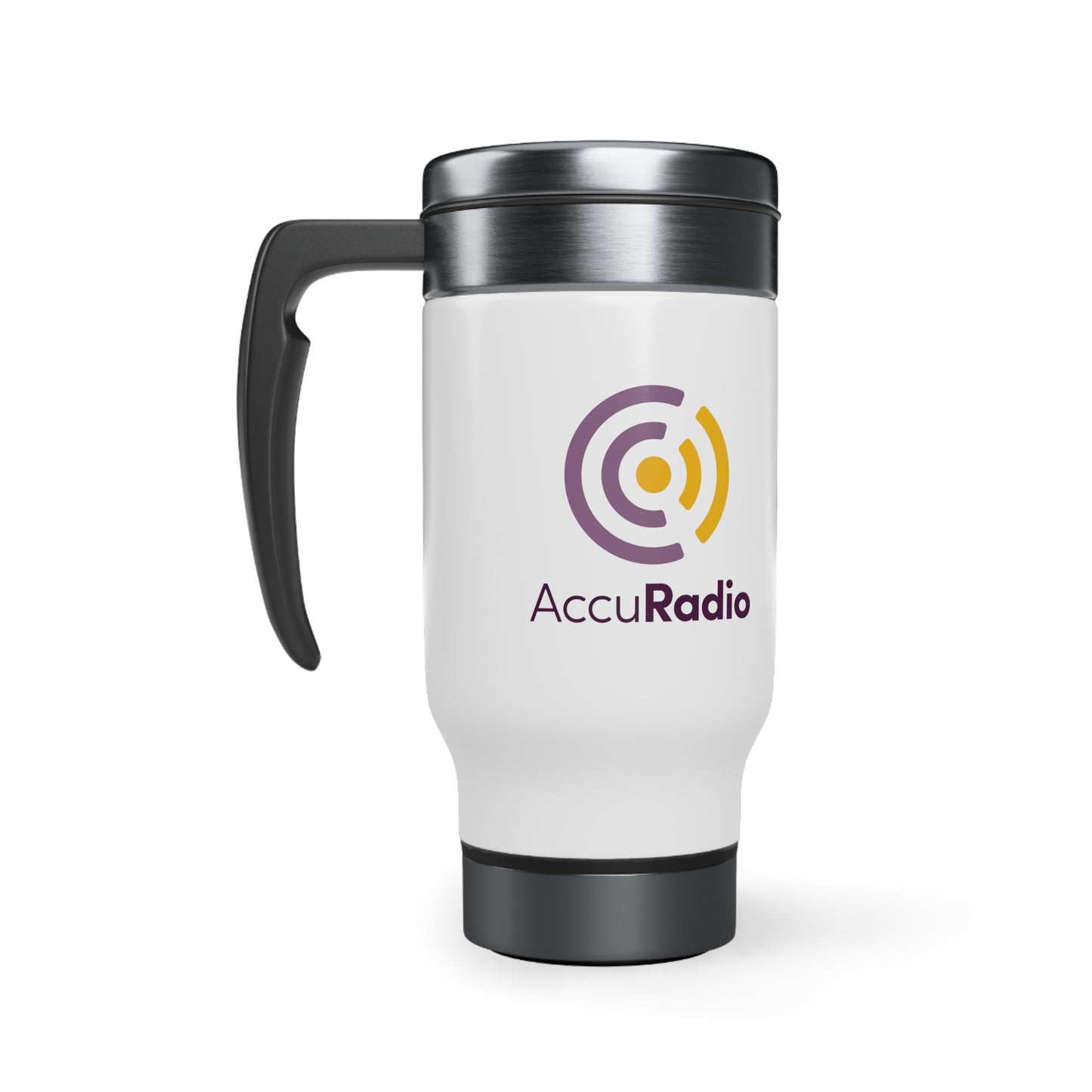 AccuRadio Stainless Steel Travel Mug with Handle