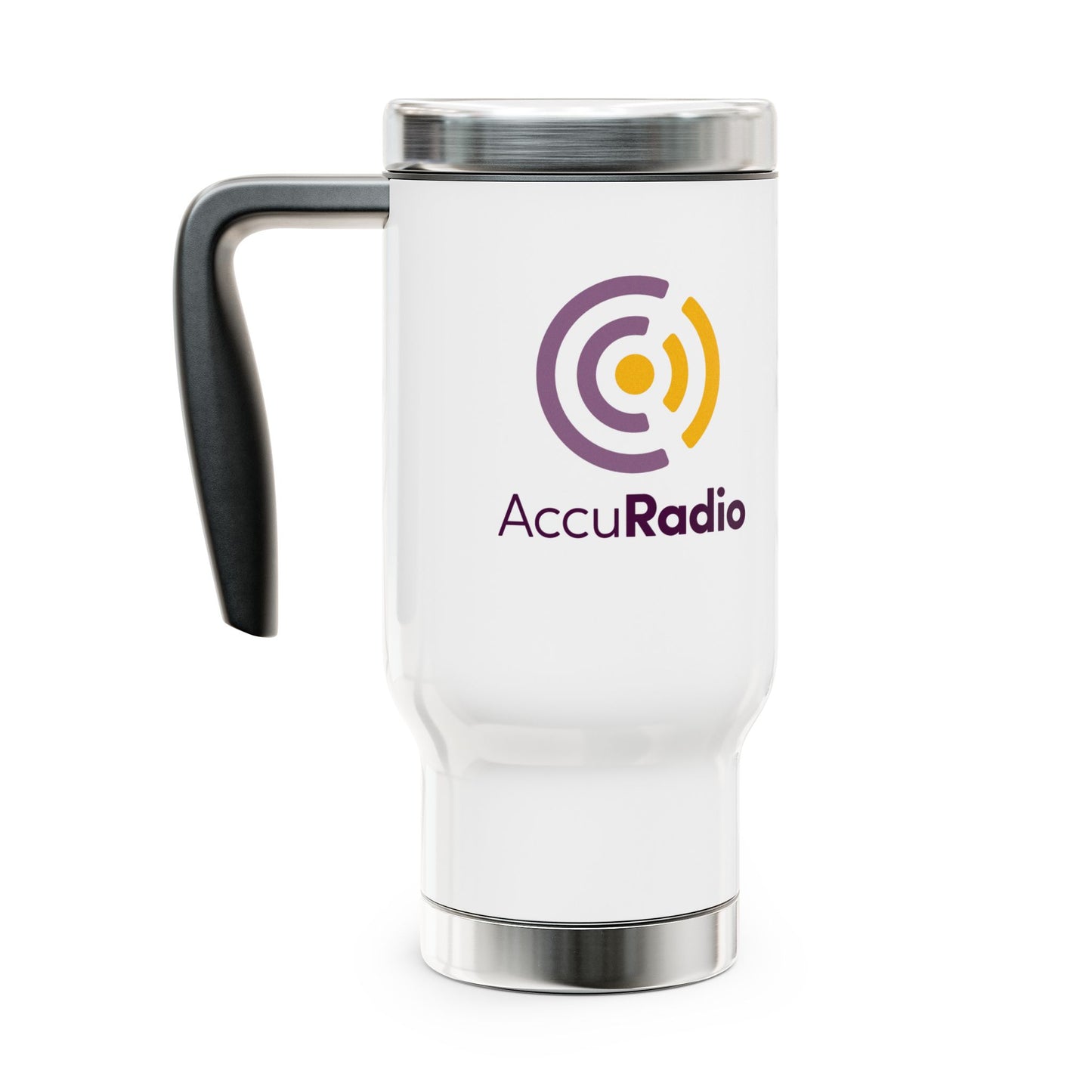 AccuRadio Stainless Steel Travel Mug with Handle