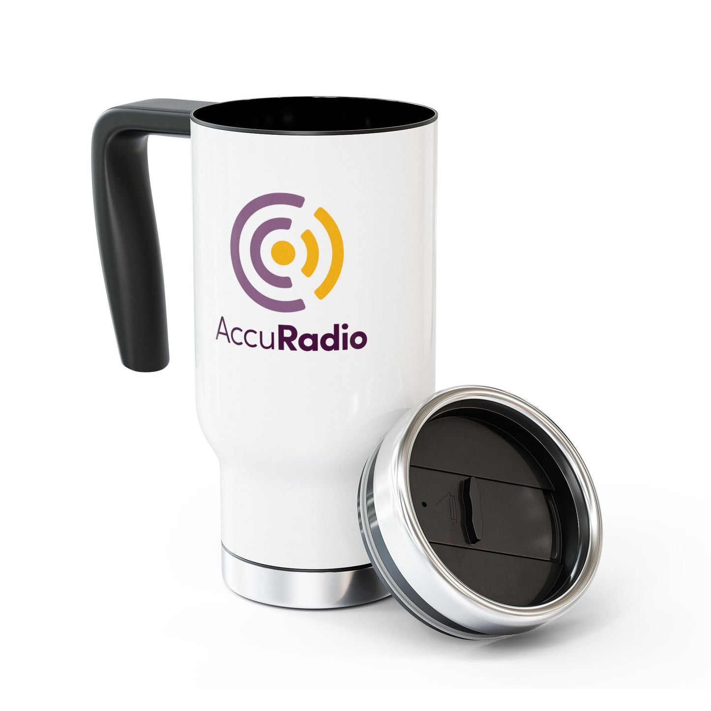 AccuRadio Stainless Steel Travel Mug with Handle