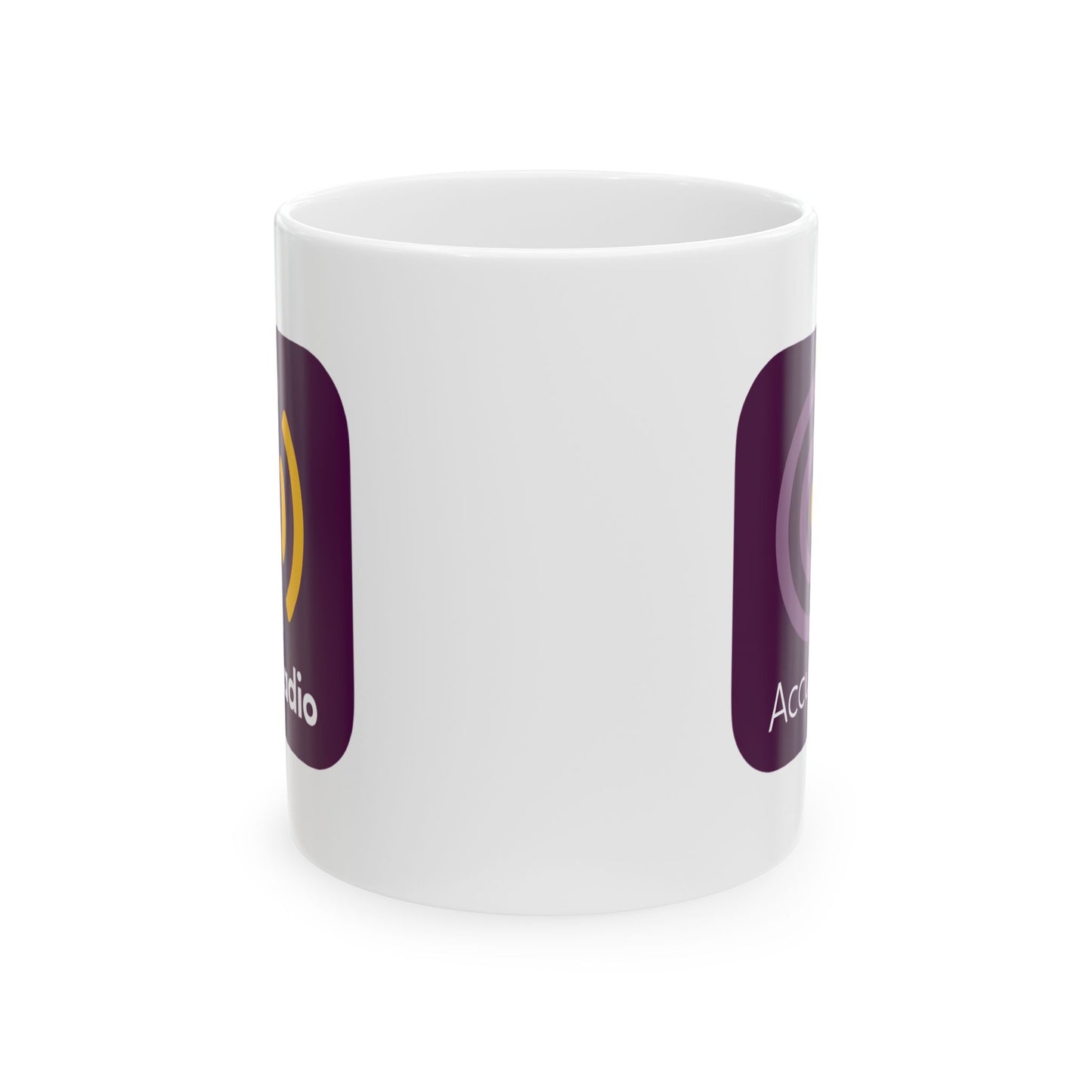 AccuRadio app icon ceramic mug