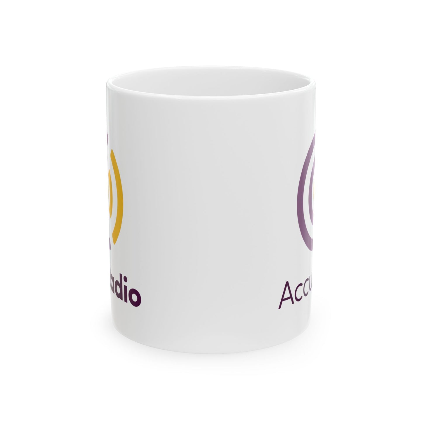 AccuRadio white ceramic mug