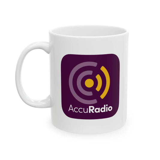 AccuRadio app icon ceramic mug